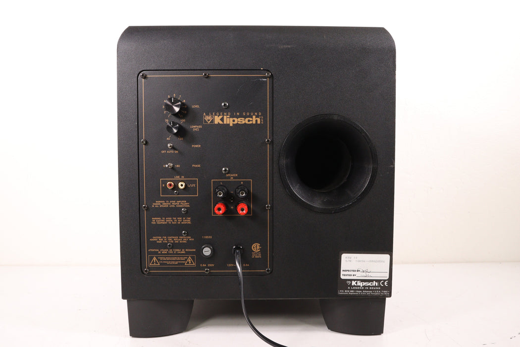 Klipsch KSW 10 Powered Subwoofer-Speakers-SpenCertified-vintage-refurbished-electronics