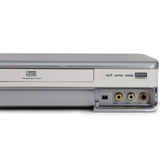 LITEON LVW-1105HC White Single Disc DVD+R/RW DVD-R/RW DVD Player/Recorder w/ VCR Plus Dolby Digital Recording WMA Divx MPEG4-Electronics-SpenCertified-refurbished-vintage-electonics