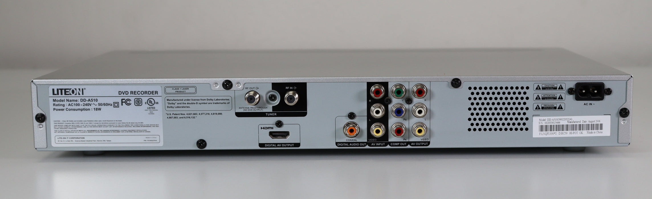 LiteOn DD-A510 DVD Recorder-Electronics-SpenCertified-refurbished-vintage-electonics