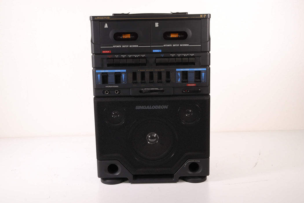 Lonestar Singalodeon K-7 Double Cassette Sing-Along System with Microphone-Cassette Players & Recorders-SpenCertified-vintage-refurbished-electronics