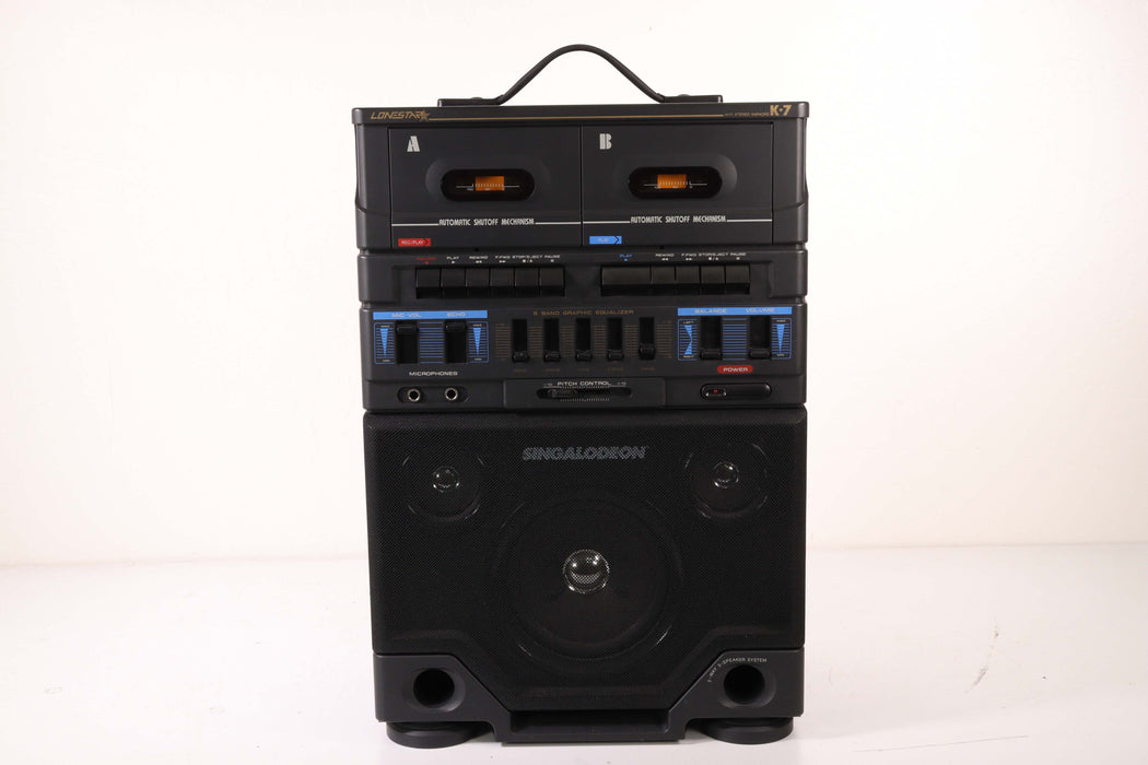 Lonestar Singalodeon K-7 Double Cassette Sing-Along System with Microphone-Cassette Players & Recorders-SpenCertified-vintage-refurbished-electronics