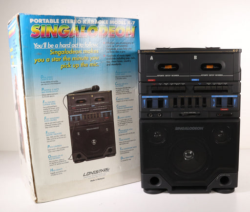Lonestar Singalodeon K-7 Double Cassette Sing-Along System with Microphone-Cassette Players & Recorders-SpenCertified-vintage-refurbished-electronics
