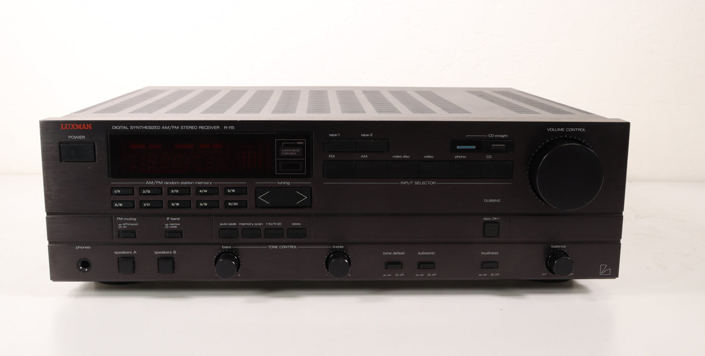 Luxman R-115 Digital Synthesized AM/FM Stereo Receiver-Audio Amplifiers-SpenCertified-vintage-refurbished-electronics