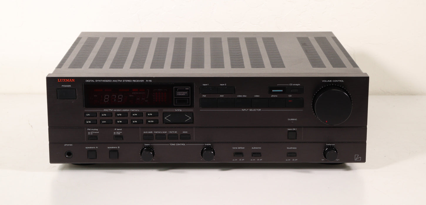 Luxman R-115 Digital Synthesized AM/FM Stereo Receiver-Audio Amplifiers-SpenCertified-vintage-refurbished-electronics