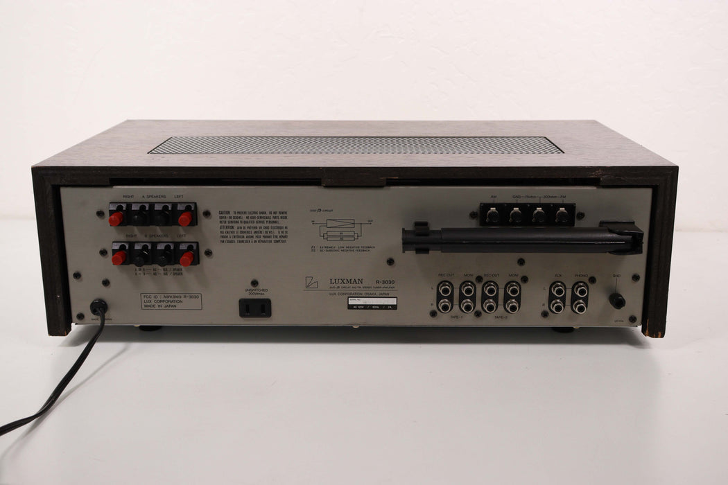 Luxman R-3030 AM/FM Stereo Tuner Amplifier Duo-B Circuit 30 Watts Per Channel-Audio Amplifiers-SpenCertified-vintage-refurbished-electronics