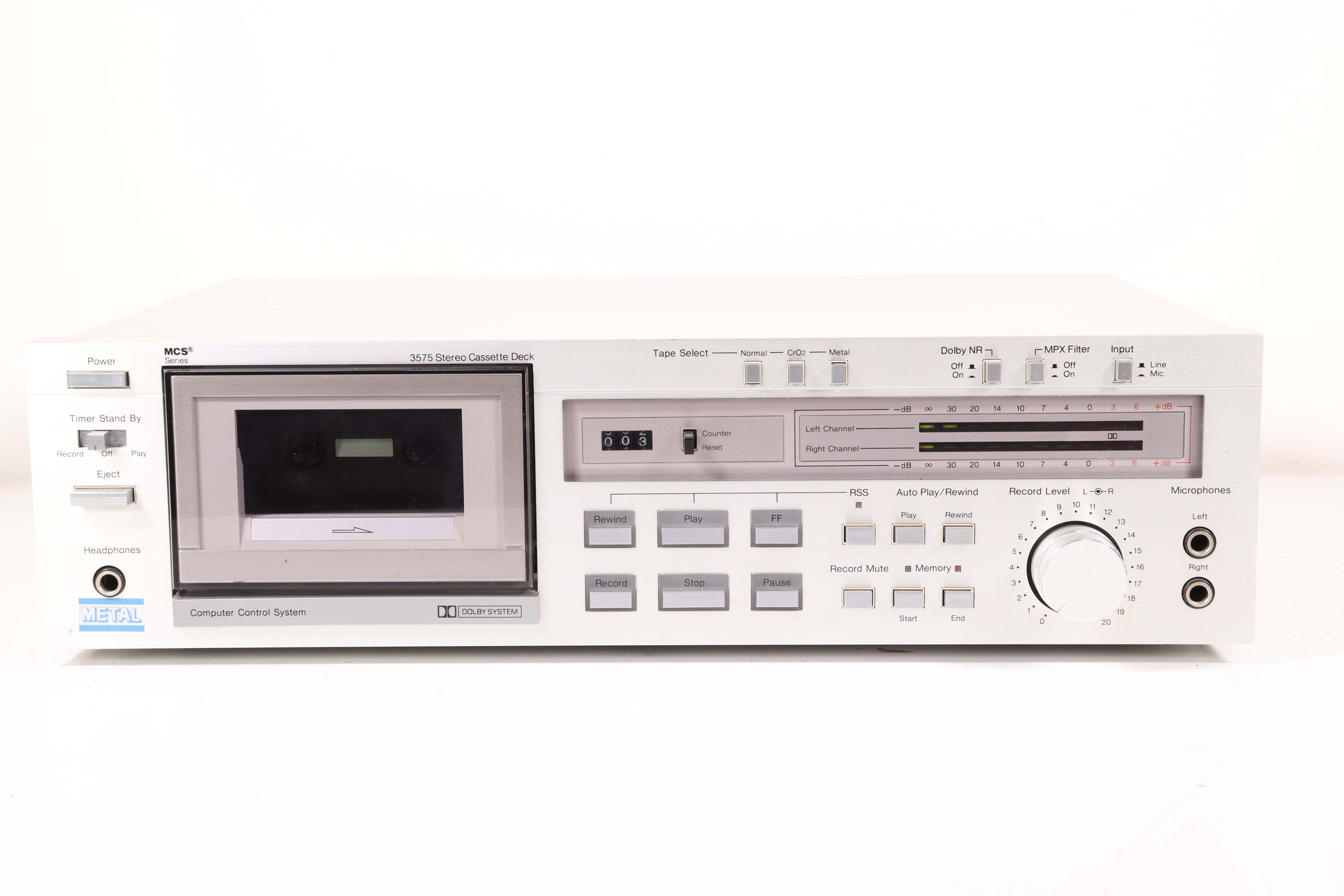 MCS 3575 Stereo Cassette Deck Single Player and Recorder