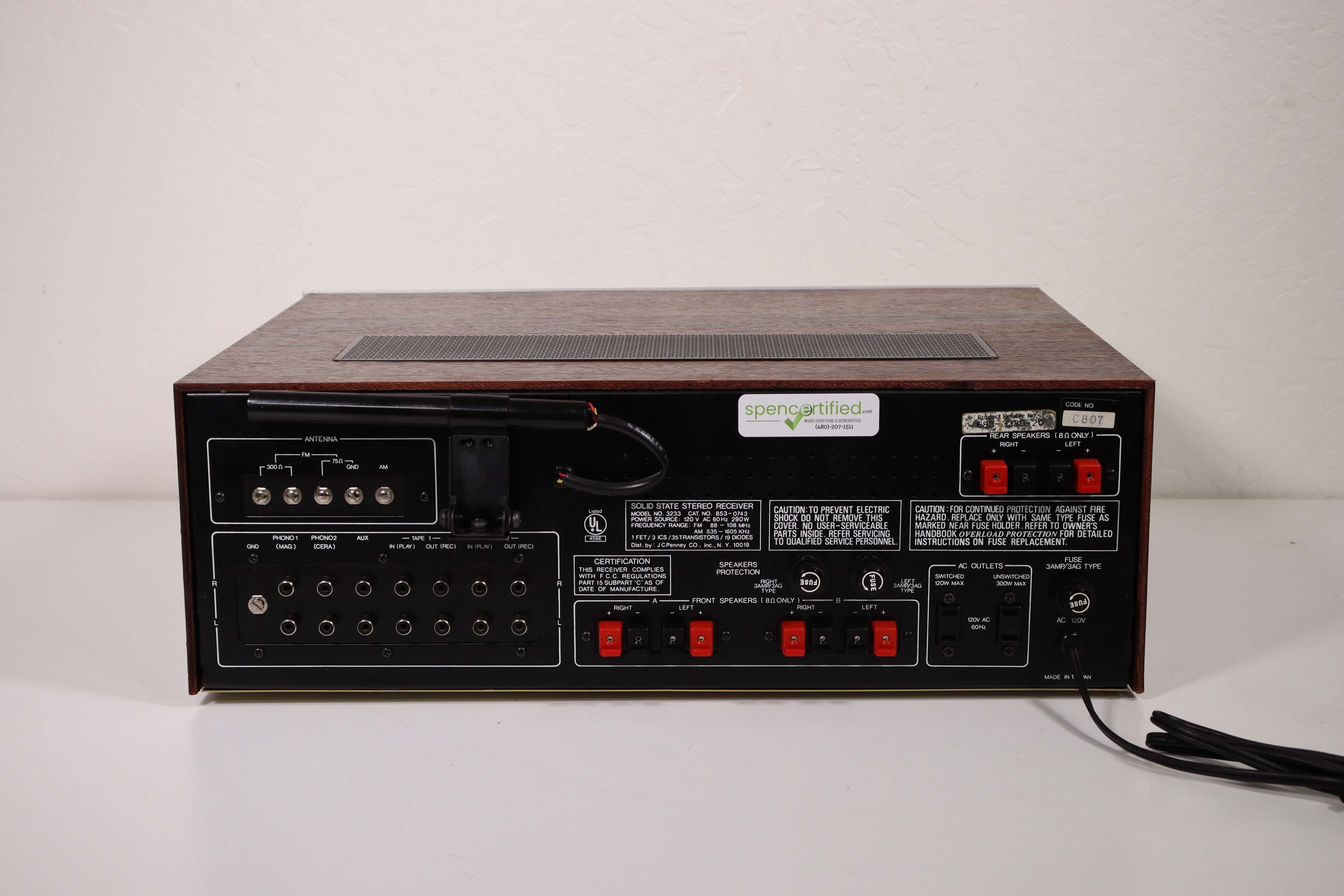 MCS Modular Component Systems 3233 Stereo Receiver 33 Watts Per Channe ...