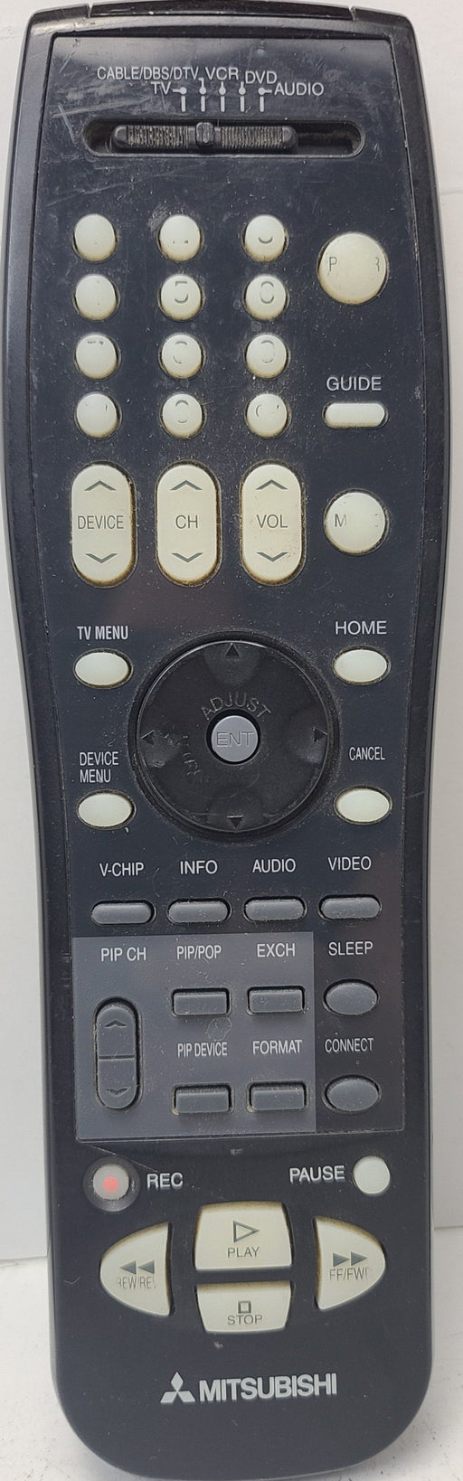 MITSUBISHI EUR7616Z2B Audio TV VCR DVD Remote Control For WT42413-Remote-SpenCertified-refurbished-vintage-electonics