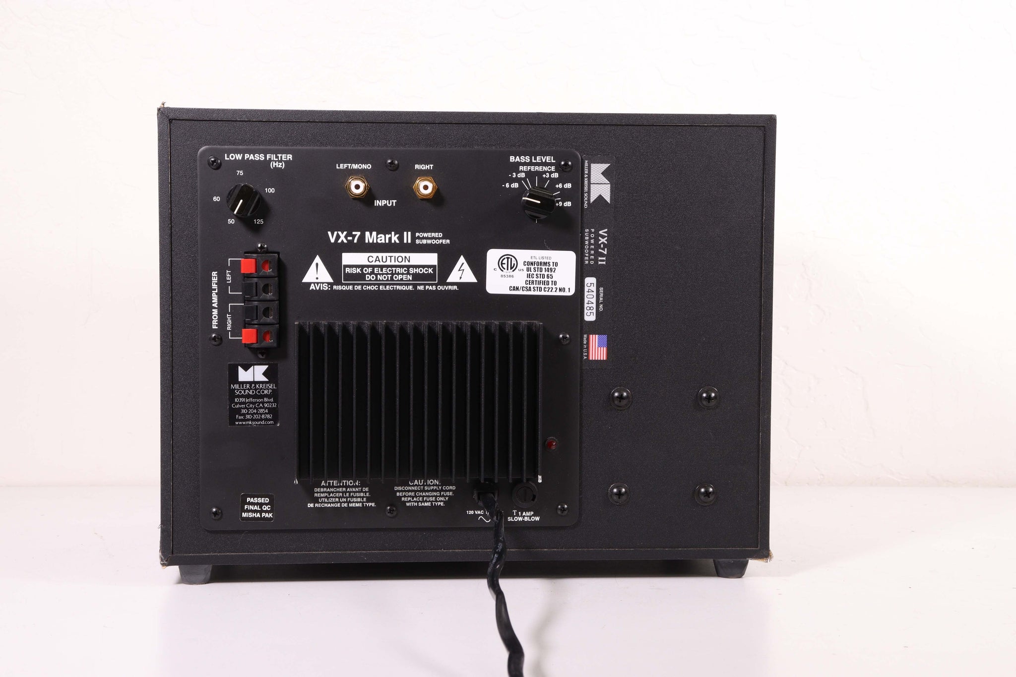 M&K Miller and Kreisel Sound VX-7 MK II 7 Inch Powered Subwoofer Speak