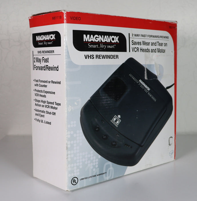 Magnavox 2-Way VHS Rewinder M61118 Saves Wear On Your VCR-vhs rewinder-SpenCertified-vintage-refurbished-electronics