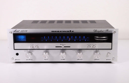 Marantz 2216 Home Stereo Receiver Vintage Silver w/ Blue Lights-Audio Amplifiers-SpenCertified-vintage-refurbished-electronics