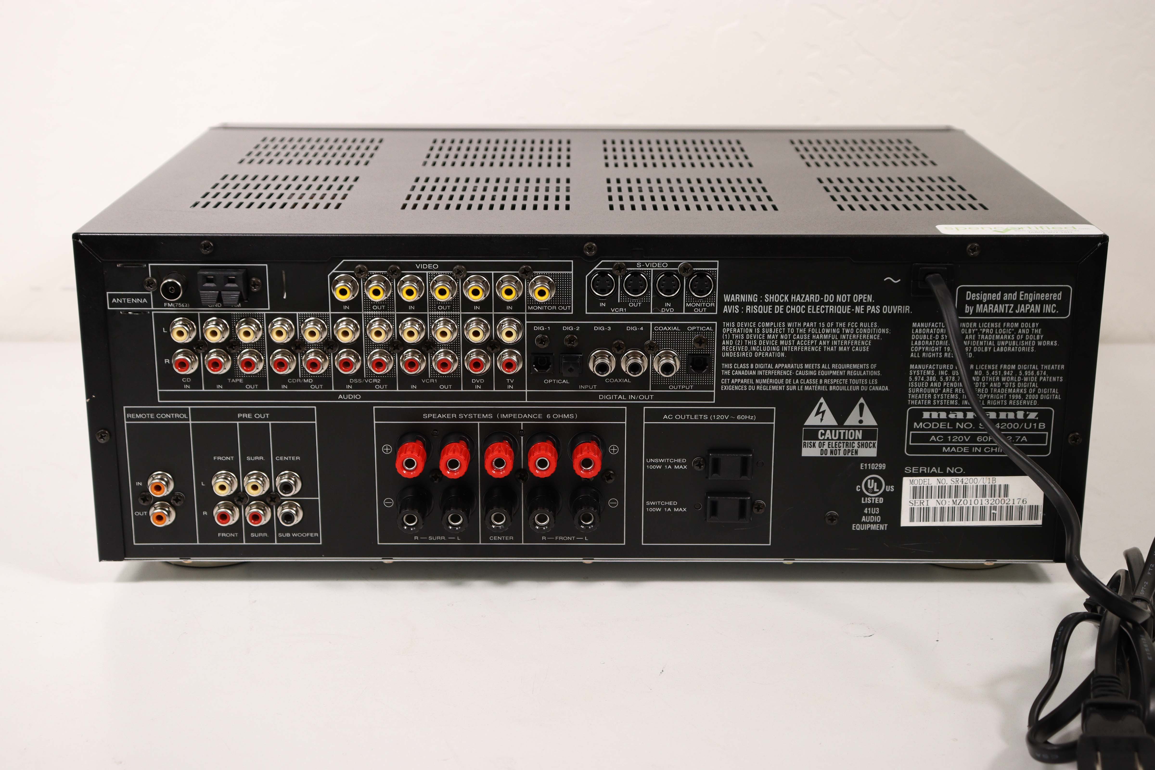Marantz AV Surround Receiver SR4200 Amplifier Audio Speaker System (No