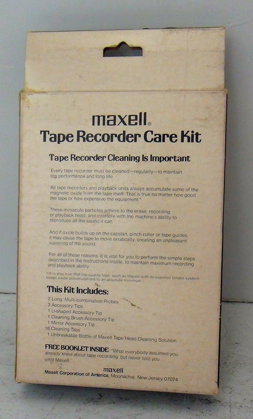 Maxell Tape Recorder Care Kit Cleaner - New-Electronics-SpenCertified-refurbished-vintage-electonics