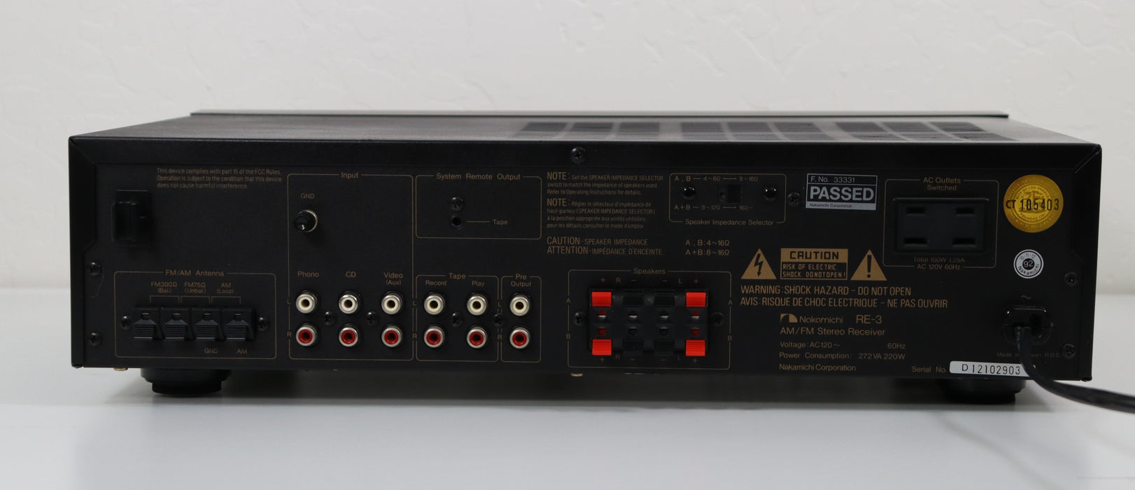 Nakamichi RE-3 Home Stereo Receiver AM FM System Amplifier-Audio & Video Receivers-SpenCertified-vintage-refurbished-electronics