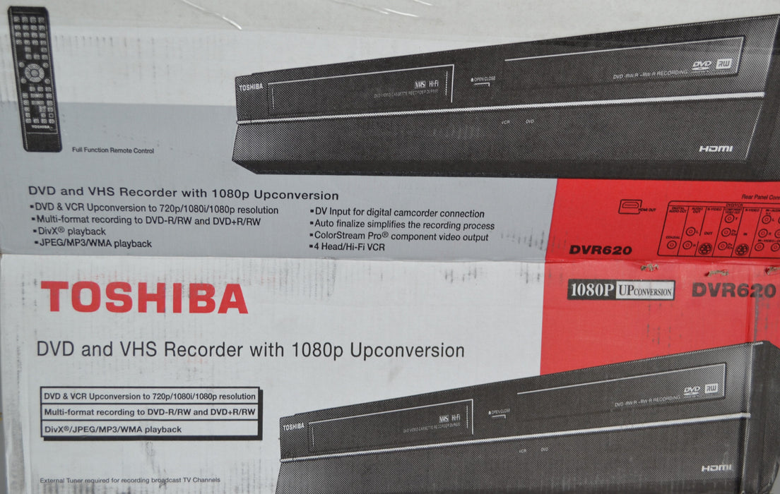 New Toshiba DVR620 VHS to DVD Converter and VHS Player with 1080p HDMI Upconversion-Electronics-SpenCertified-refurbished-vintage-electonics