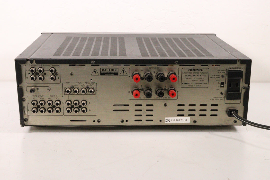 Onkyo A-8170 Stereo Amplifier Integra (AS IS)-Audio Amplifiers-SpenCertified-vintage-refurbished-electronics