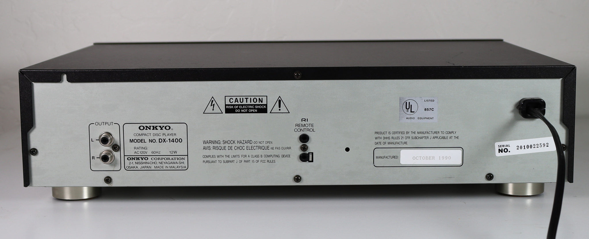 Onkyo DX1400 Single Disc CD Player Compact Disc Home Stereo Component