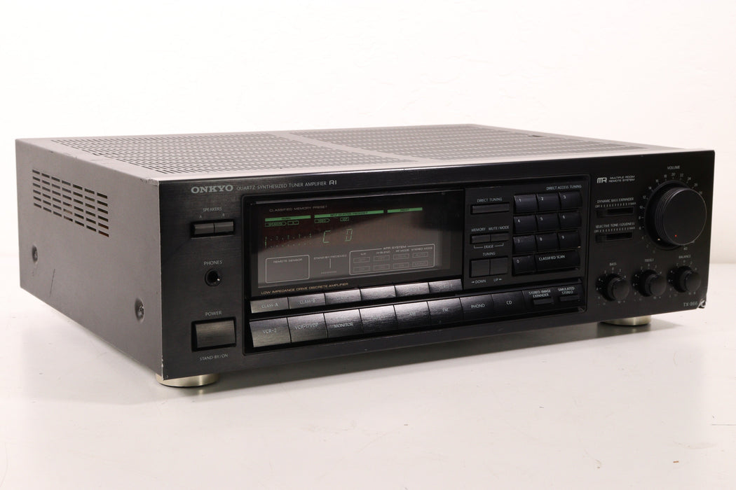 Onkyo Quartz Synthesized Tuner Amplifier R1 Black-Audio & Video Receivers-SpenCertified-vintage-refurbished-electronics