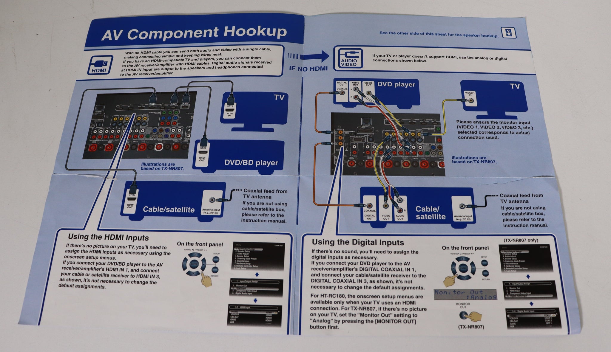 Onkyo TXNR809 AV Receiver AmpliTuner (Has problems, Bad HDMI board)