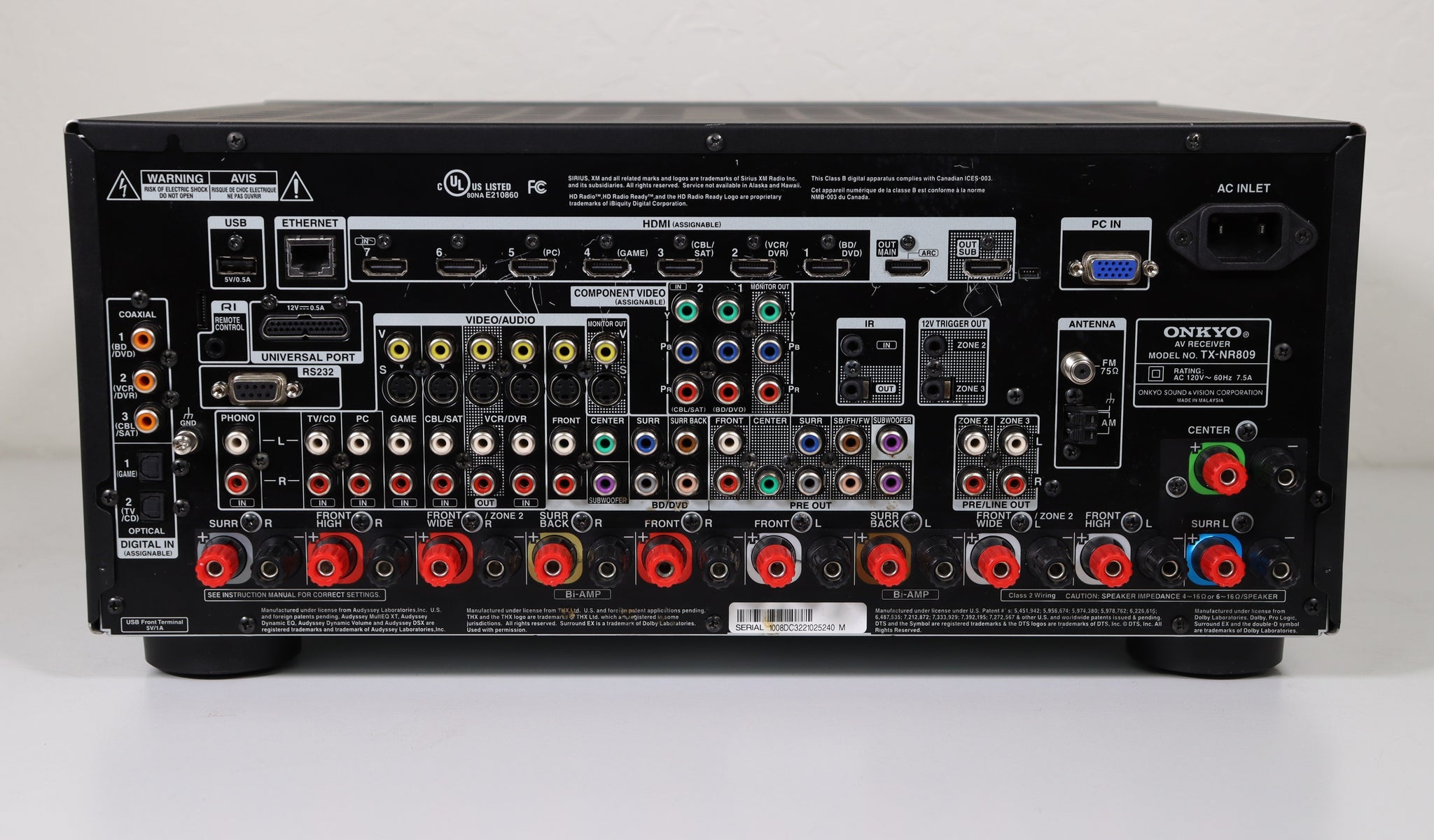 Onkyo TXNR809 AV Receiver AmpliTuner (Has problems, Bad HDMI board)