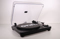 Onn 100006556 RS 3 Speed Turntable Record Player System Black Slick