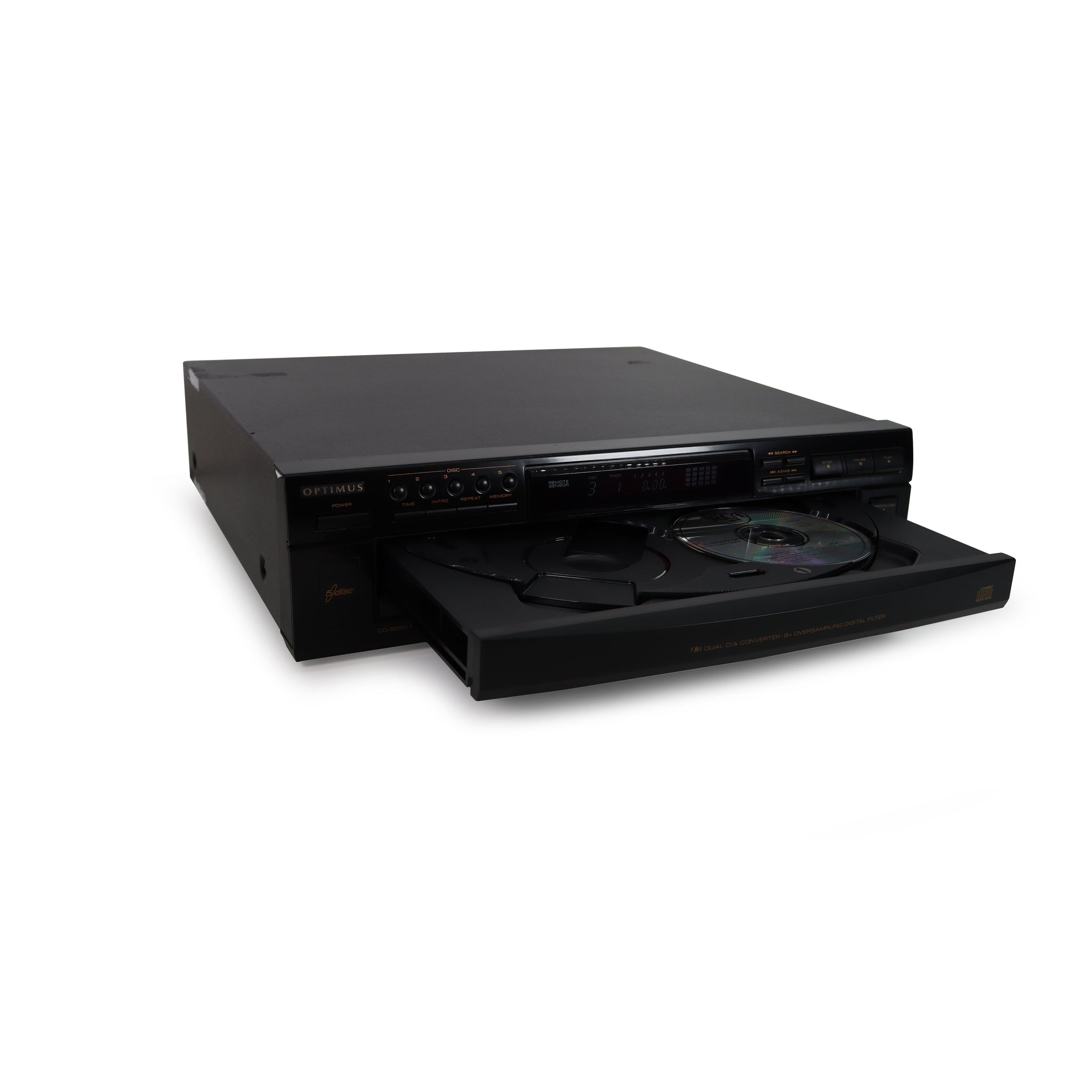 Optimus CD-8250 5-Disc Carousel CD Player/Changer with Oversampling Di ...