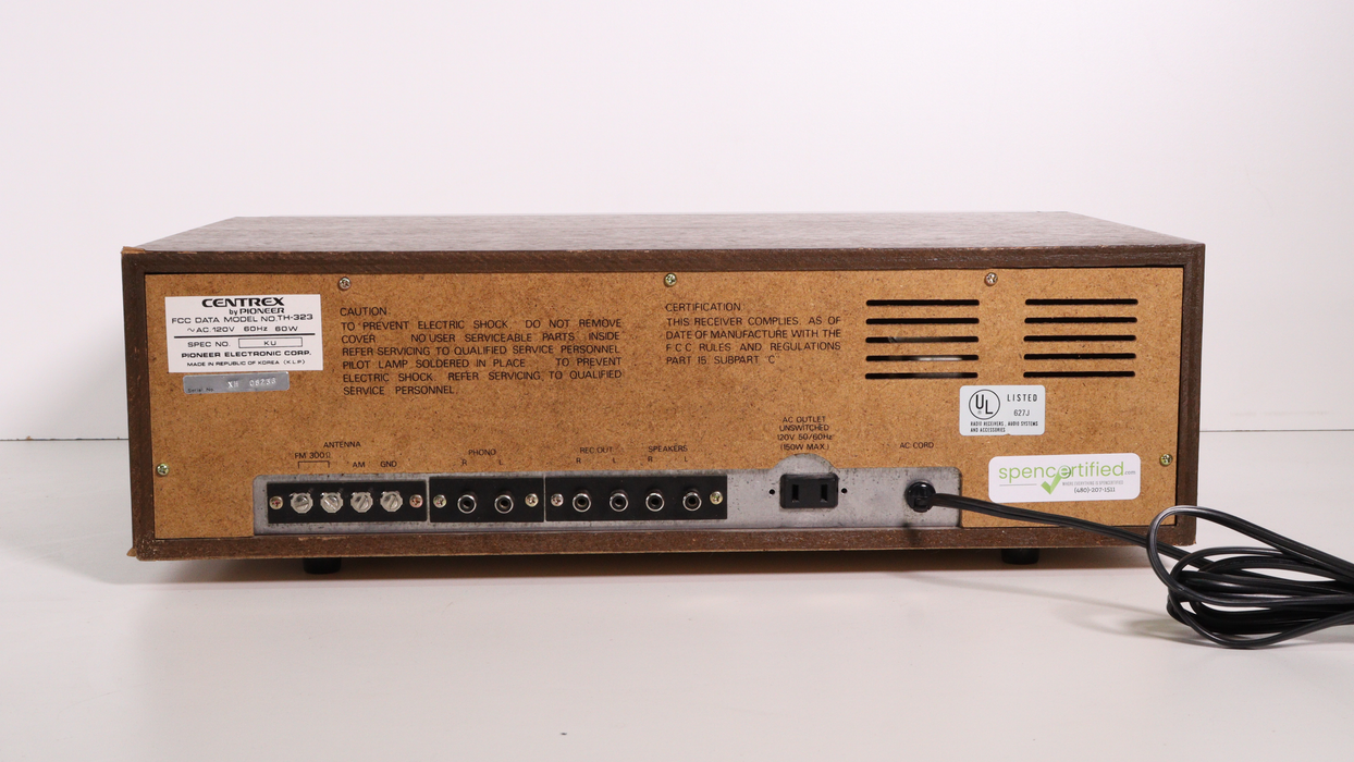 PIONEER CENTREX No. TH-323 AM/FM Stereo Eight-Track Compact System PIONEER CENTREX No. TH-323 AM/FM Stereo Eight-Track Compact System