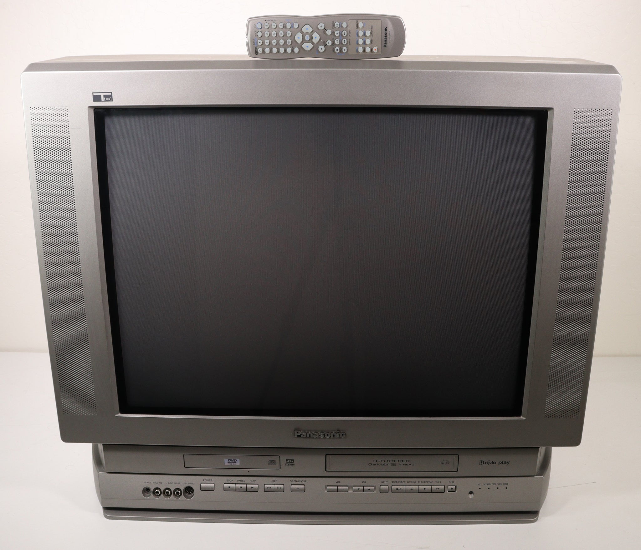 Panasonic 27 Inch TV DVD VCR VHS Player Combo Tube Television PV