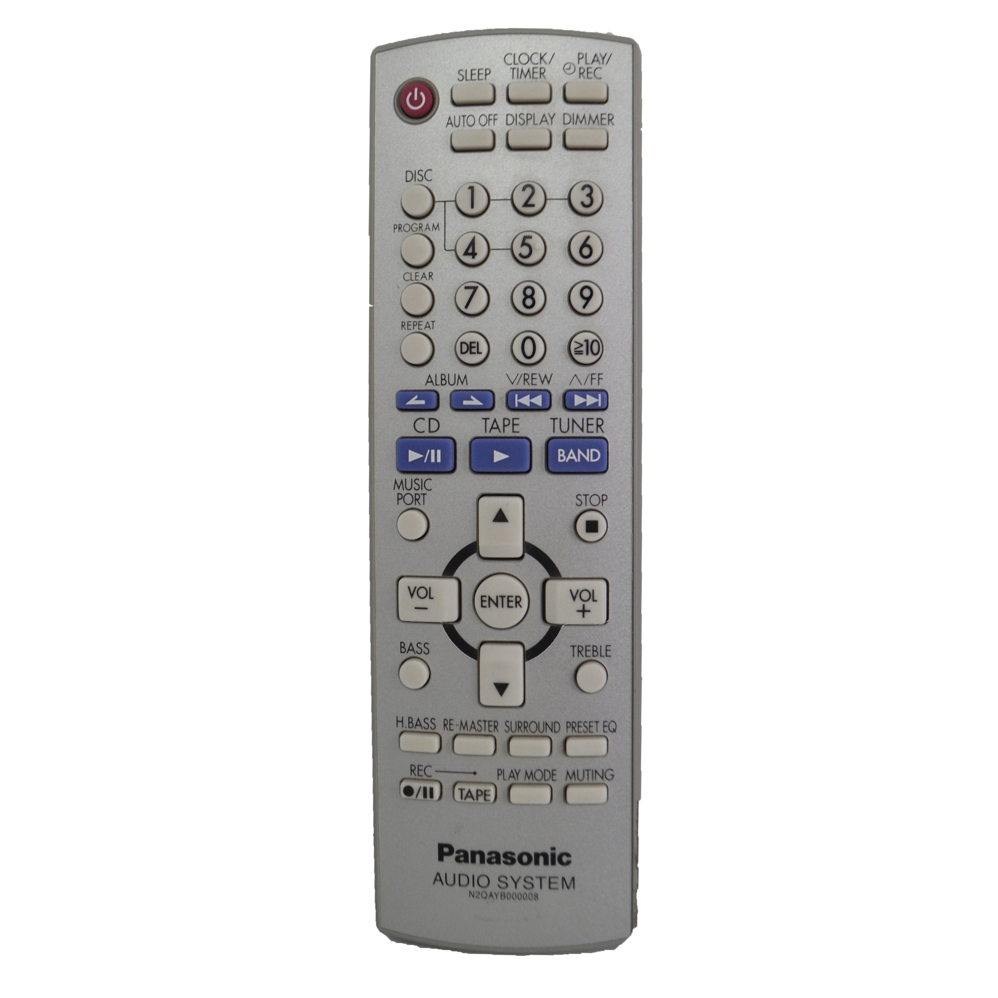 Panasonic N2QAYB000008 Remote Control Home Sound System CD Cassette Tu