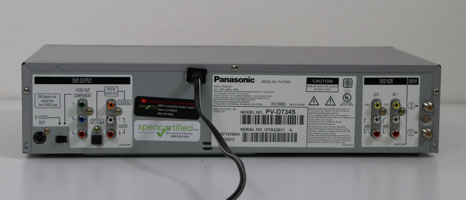 Panasonic PV-D734S DVD VCR Combo Player System-VCRs-SpenCertified-vintage-refurbished-electronics