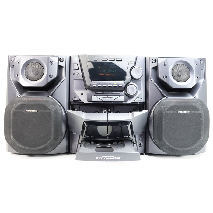 Panasonic SA-AK27 5-Disc CD Changer System with Speakers-Electronics-SpenCertified-refurbished-vintage-electonics