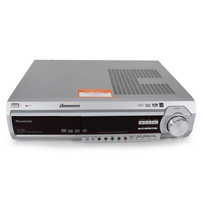 Panasonic SA-HT680 5 Disc DVD Changer Home Theater Sound System (Without Speakers)-Electronics-SpenCertified-refurbished-vintage-electonics