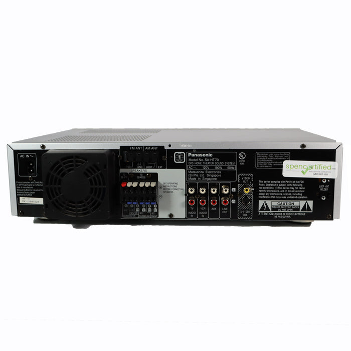 Panasonic SA-HT70 5 Disc DVD Changer Home Theater System (Without Speakers)-Electronics-SpenCertified-refurbished-vintage-electonics