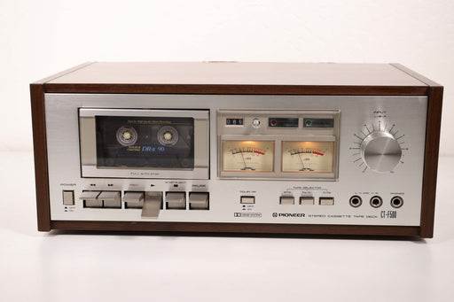 Pioneer CT-F500 Stereo Cassette Tape Deck Silver Face Single Vintage Wood Case-Cassette Players & Recorders-SpenCertified-vintage-refurbished-electronics