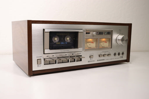 Pioneer CT-F500 Stereo Cassette Tape Deck Silver Face Single Vintage Wood Case-Cassette Players & Recorders-SpenCertified-vintage-refurbished-electronics