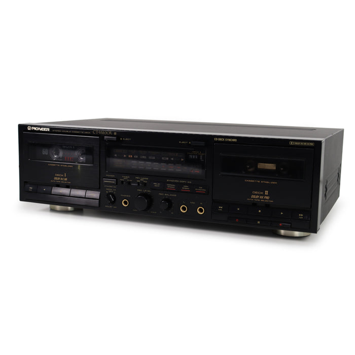 Pioneer CT-W630R Double Stereo Cassette Deck Player/Recorder with Mic Right and Left-Electronics-SpenCertified-refurbished-vintage-electonics