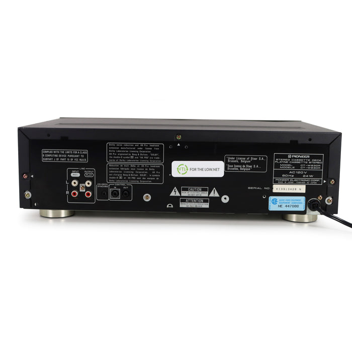 Pioneer CT-W630R Double Stereo Cassette Deck Player/Recorder with Mic Right and Left-Electronics-SpenCertified-refurbished-vintage-electonics