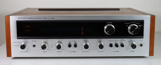 Pioneer SX-990 Stereo Receiver Vintage Tuner Amplifier Wood Side Panels Silver Face-Power Amplifiers-SpenCertified-vintage-refurbished-electronics