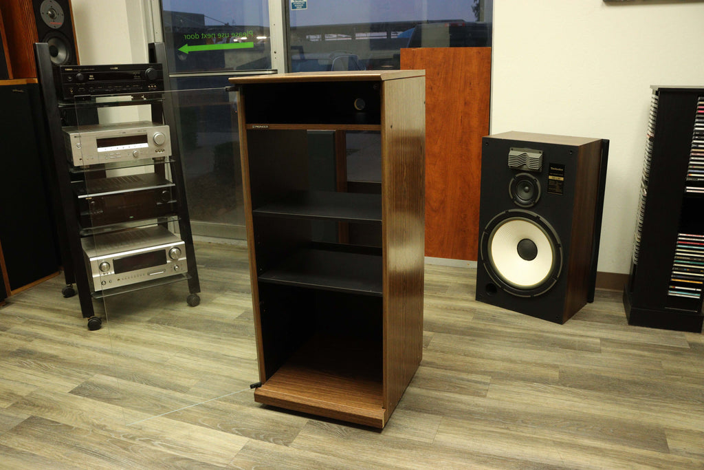 Pioneer Stereo Rack with Glass Door Light Brown Wood RAF7000