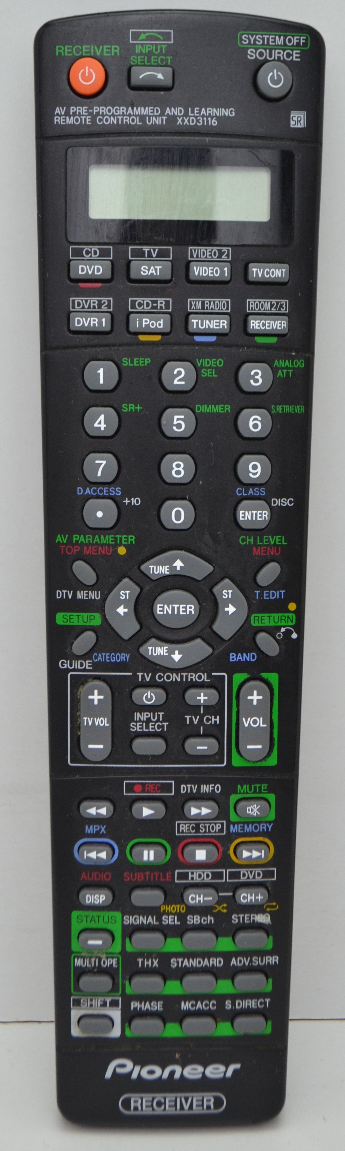 Pioneer XXD3116 Pre-Programmed and Learning Remote Control for AV Rece ...