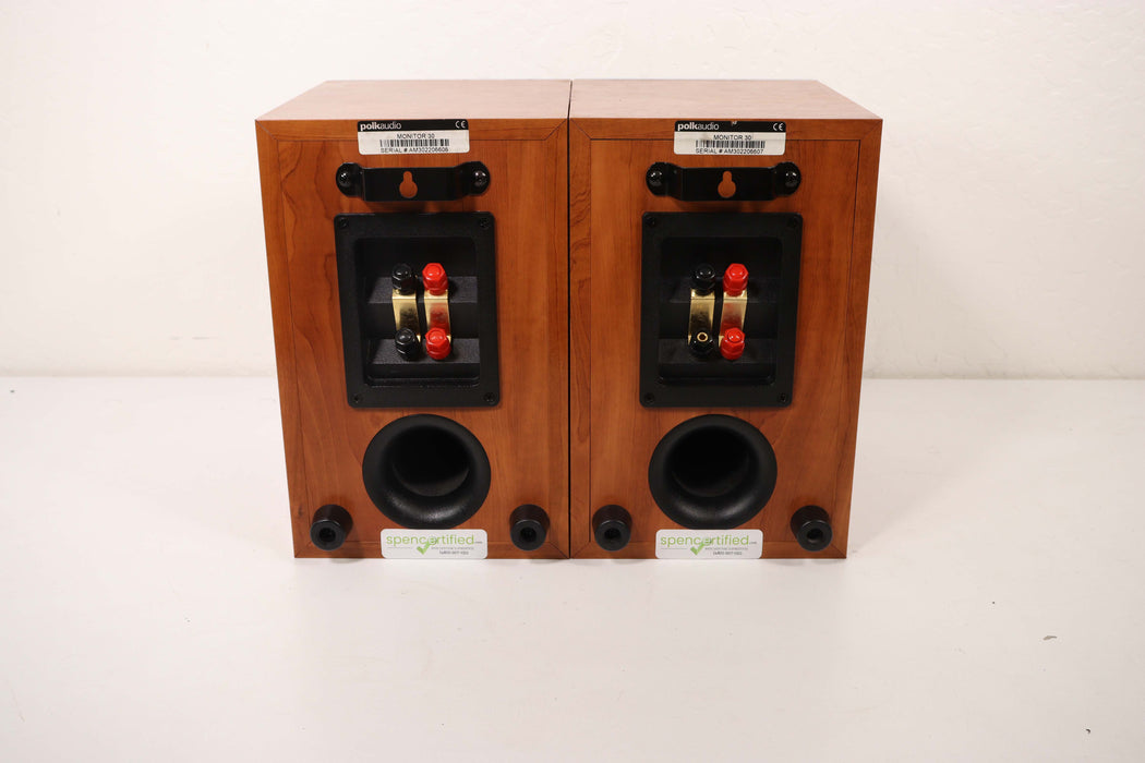 PolkAudio Monitor 30 Small 2 Way Bookshelf Speaker Pair Light Brown-Speakers-SpenCertified-vintage-refurbished-electronics