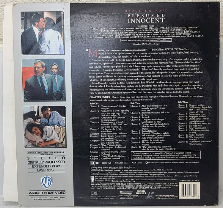 Presumed Innocent with Harrison Ford LaserDisc Movie-Electronics-SpenCertified-refurbished-vintage-electonics