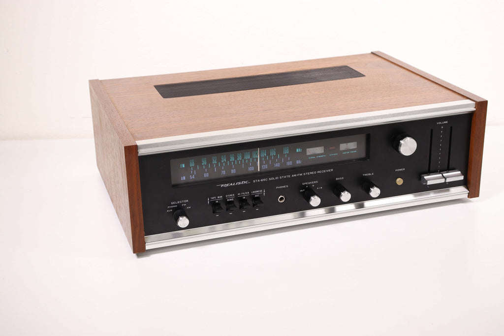 Realistic STA-65C Solid State AM-FM Stereo Receiver Wood Case and Side