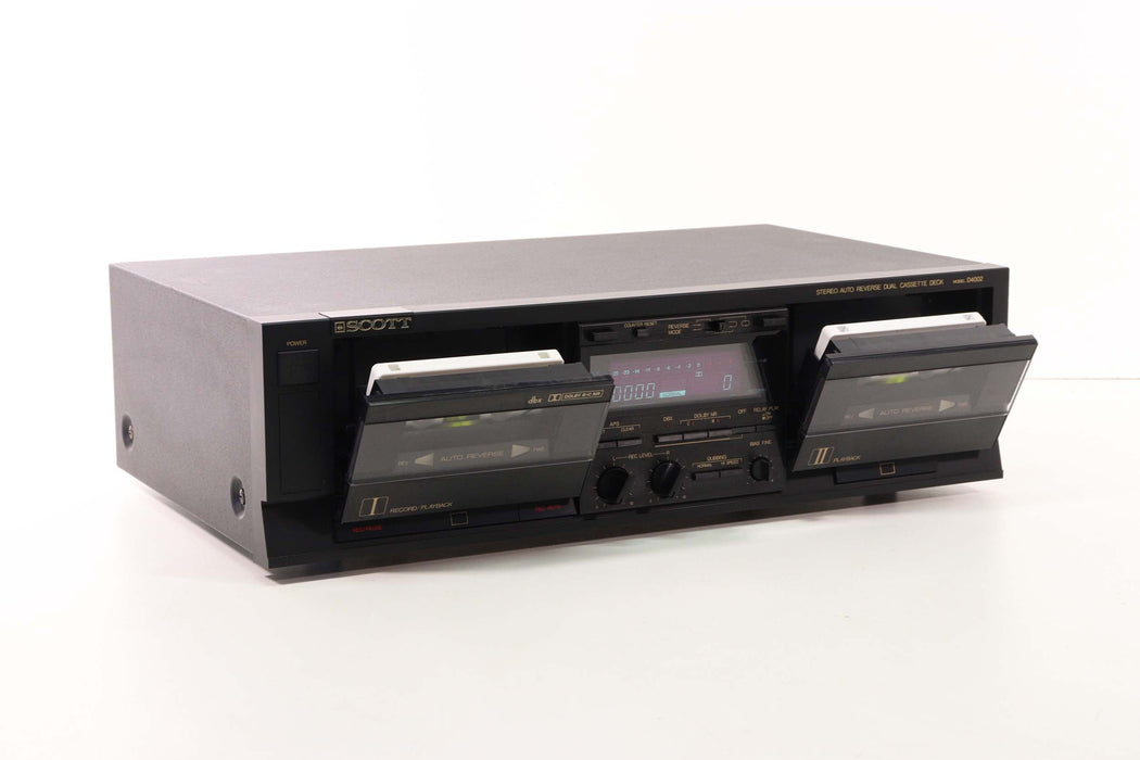 SCOTT D4002 STEREO AUTO REVERSE DUAL CASSETTE DECK-Cassette Players & Recorders-SpenCertified-vintage-refurbished-electronics