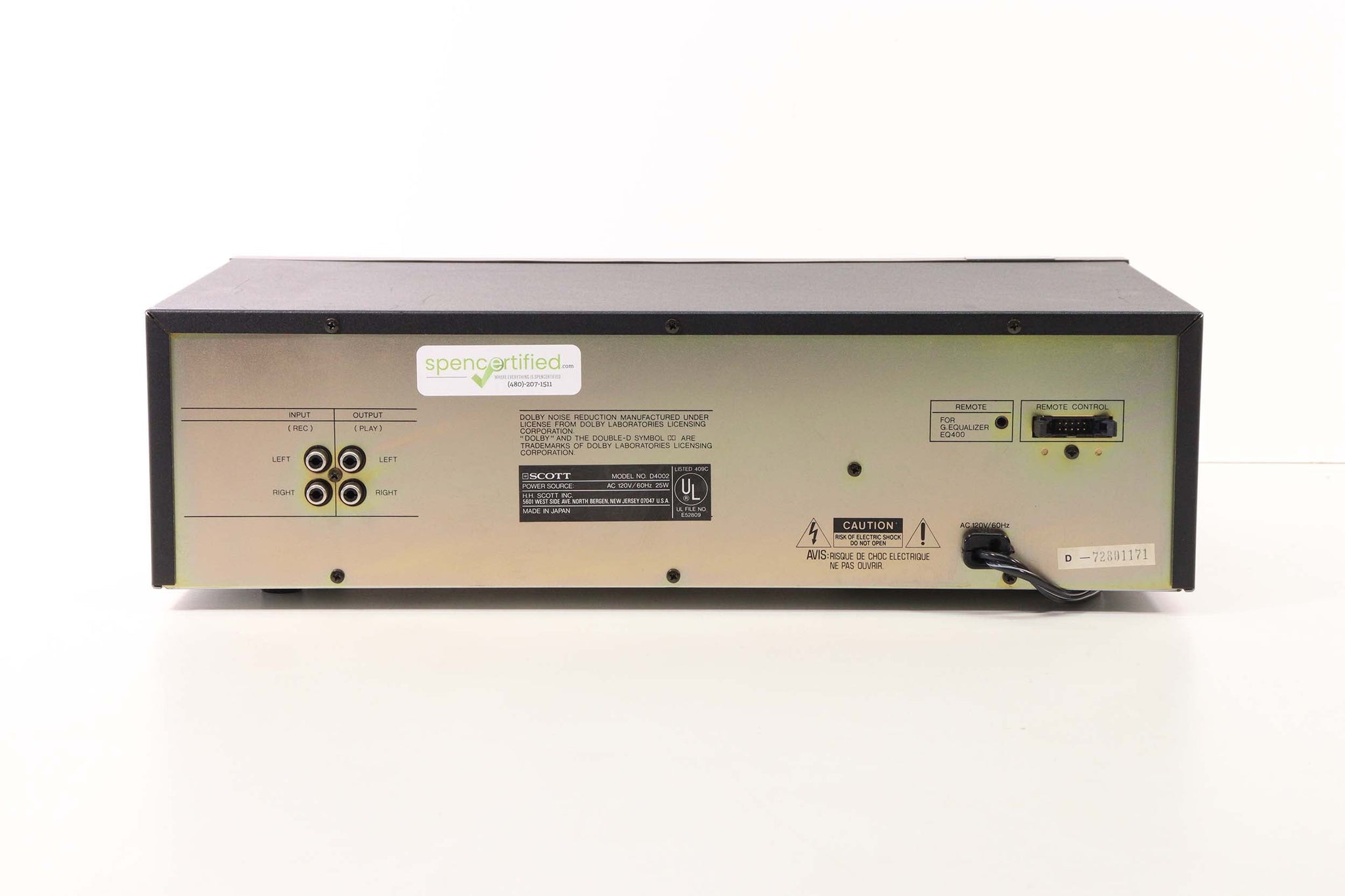 SCOTT D4002 STEREO AUTO REVERSE DUAL CASSETTE DECK