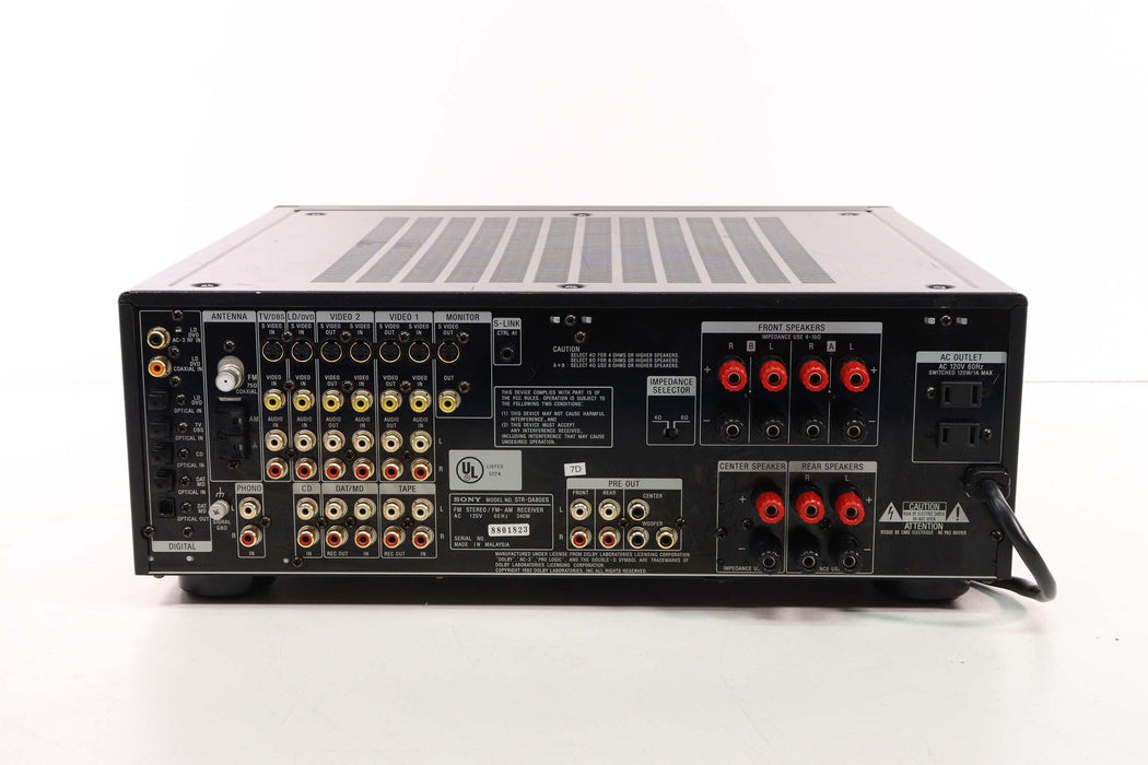 SONY STR-DA80ES FM Stereo/FM-AM Receiver (No Remote)-Audio Amplifiers-SpenCertified-vintage-refurbished-electronics