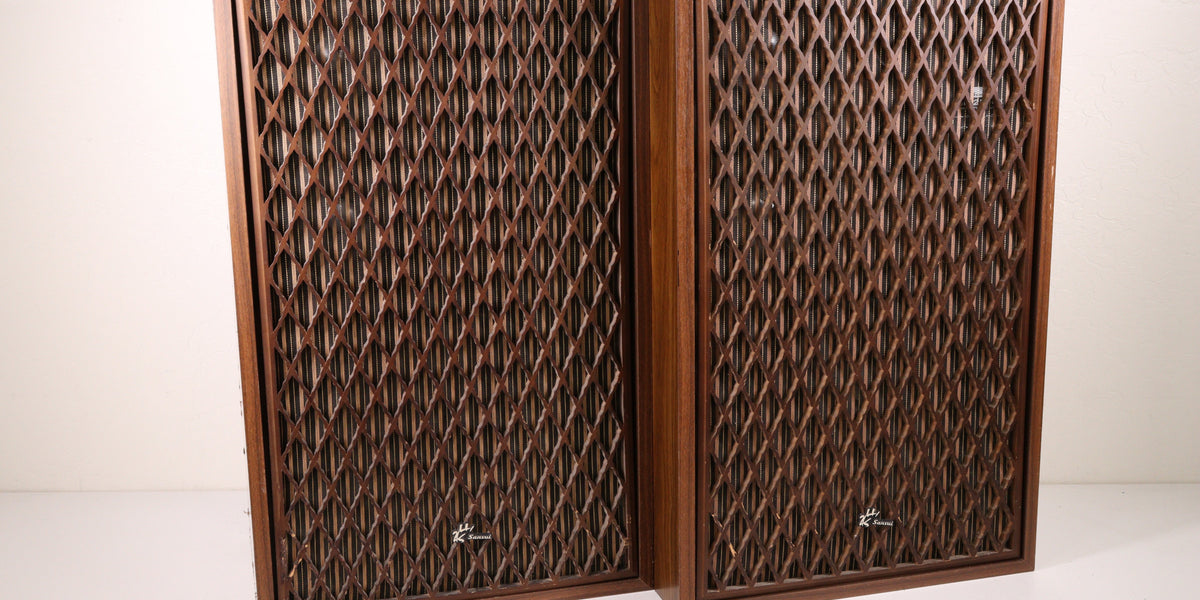 Sansui SP-2500X 3 Way Speaker System Pair Dark Brown Vintage
