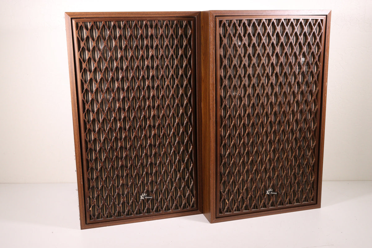 Sansui SP-2500X 3 Way Speaker System Pair Dark Brown Vintage