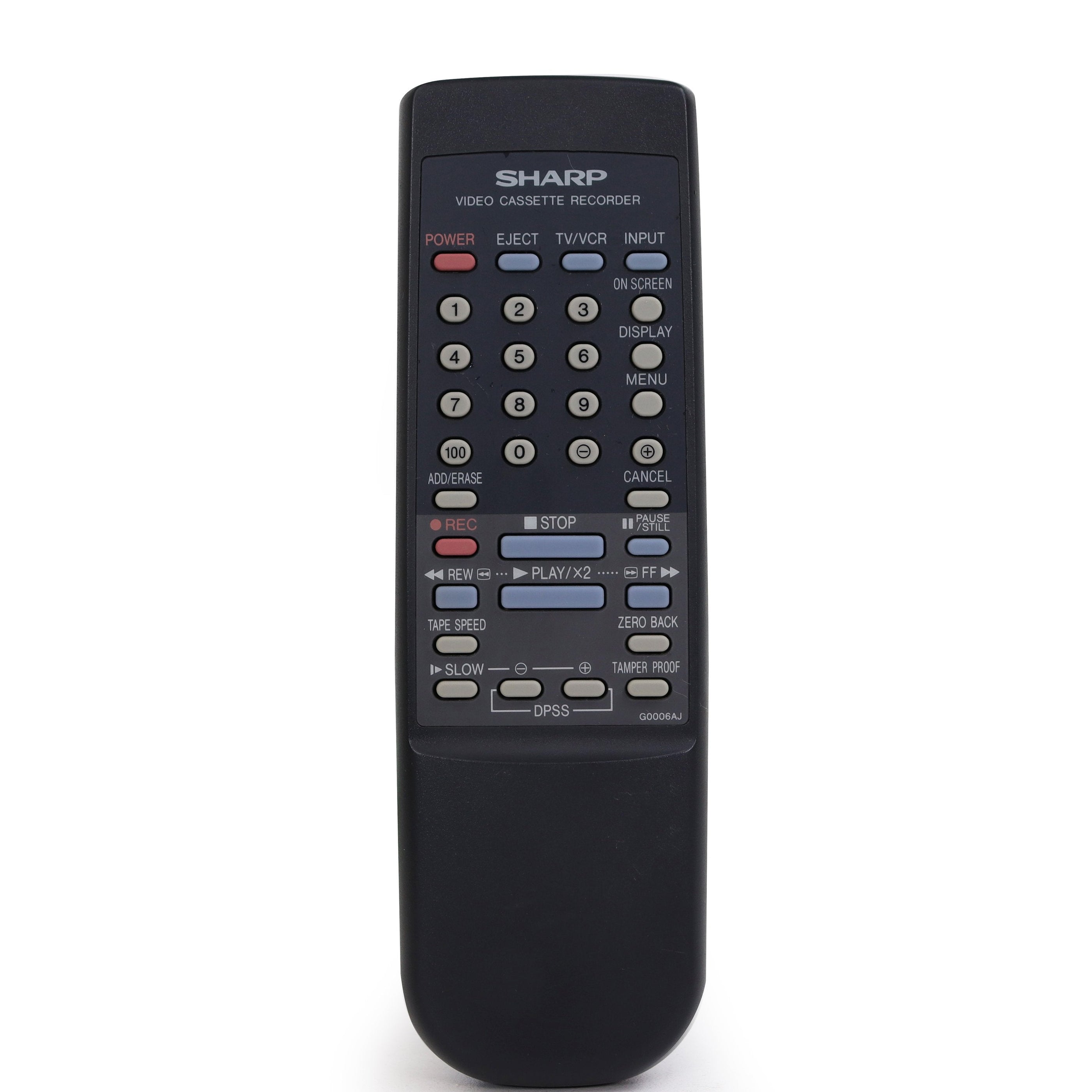 Sharp G0006AJ Remote Control for VCR VHS Player — SpenCertified