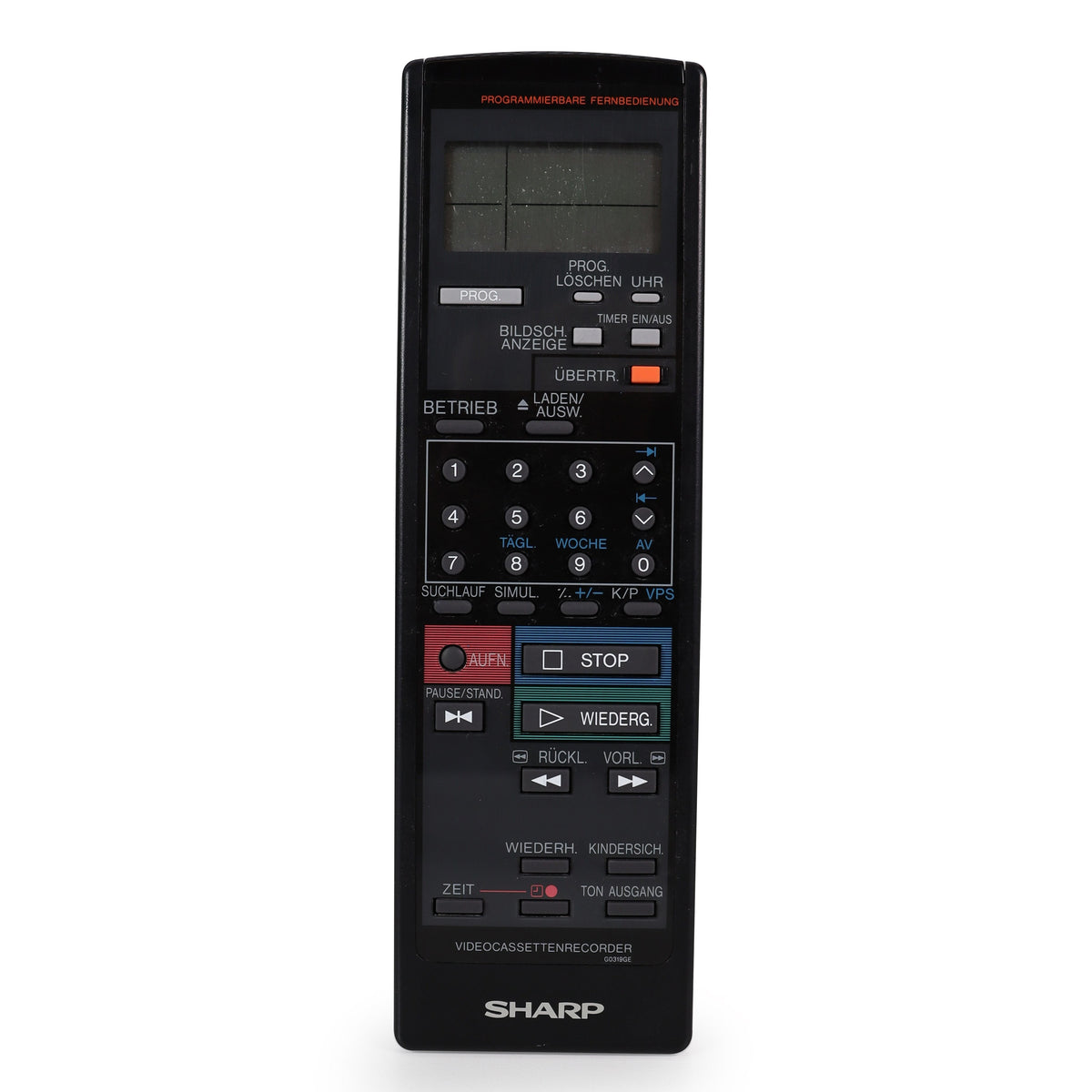 Sharp G0319GE Remote Control for VCR / VHS Player Model Unknown (in Ge ...